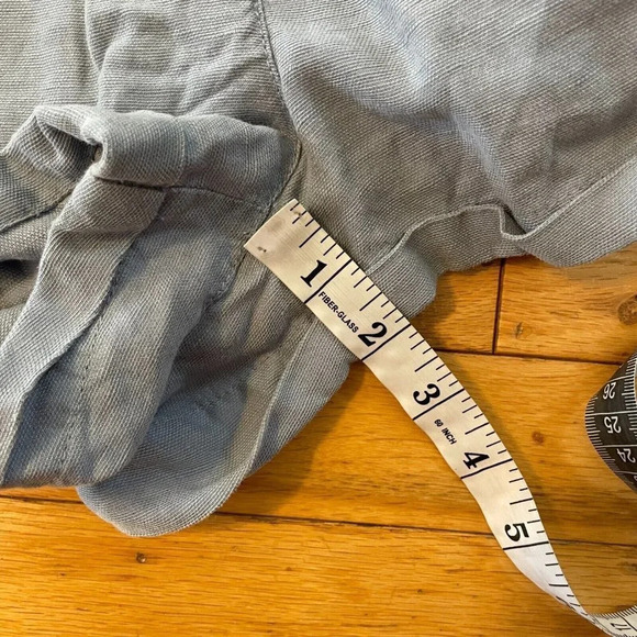 Aritzia Wilfred Free Blue Linen Blend Shorts Womens Size 0 Pull On Pockets - Picture 7 of 7
